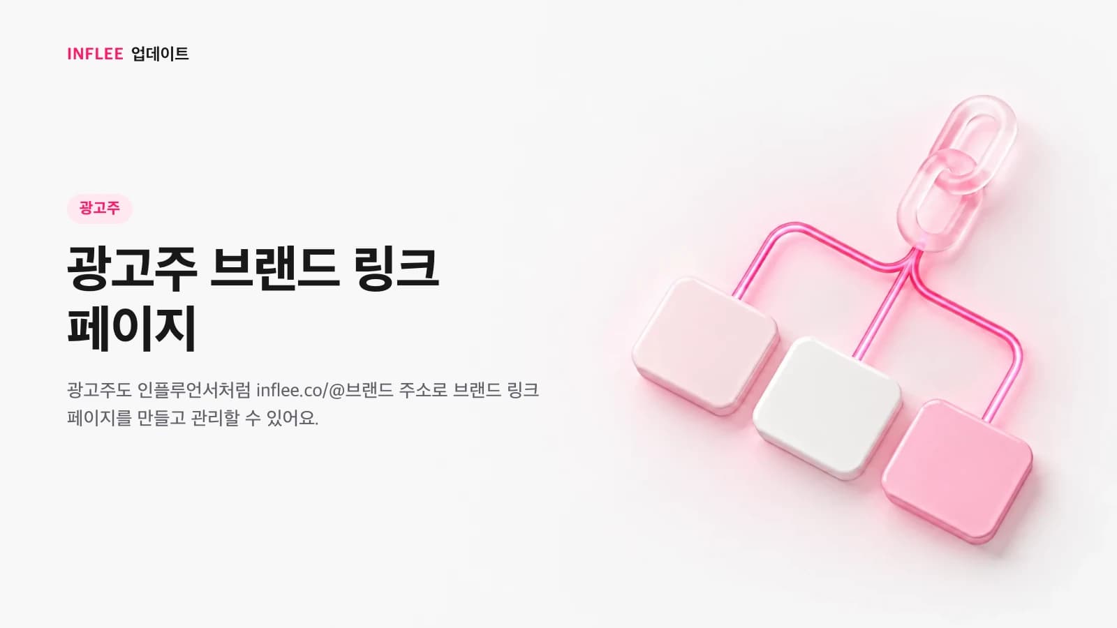 광고주 브랜드 링크 페이지 — 광고주 대상 인플리 릴리스 노트 소개 이미지