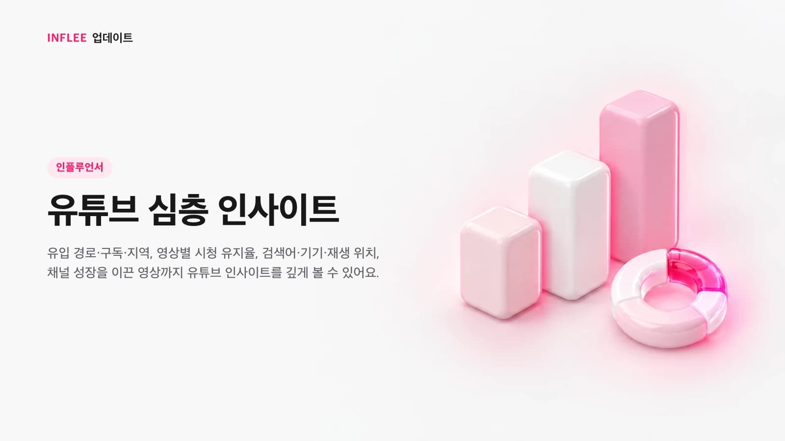 유튜브 심층 인사이트 — 인플루언서 대상 인플리 릴리스 노트 소개 이미지
