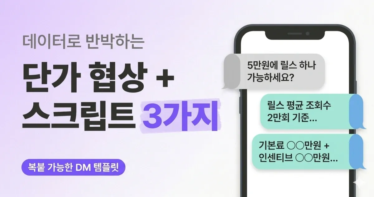 데이터로 반박하는 단가 협상 스크립트 3가지 — 복붙 가능한 DM 템플릿 - 수익화와 단가 전략