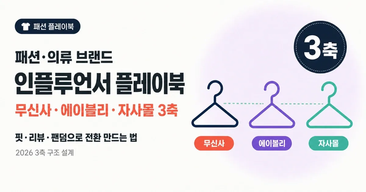 패션·의류 브랜드 인플루언서 플레이북 — 무신사·에이블리·자사몰 3축에서 핏·리뷰·팬덤으로 전환 만드는 법
