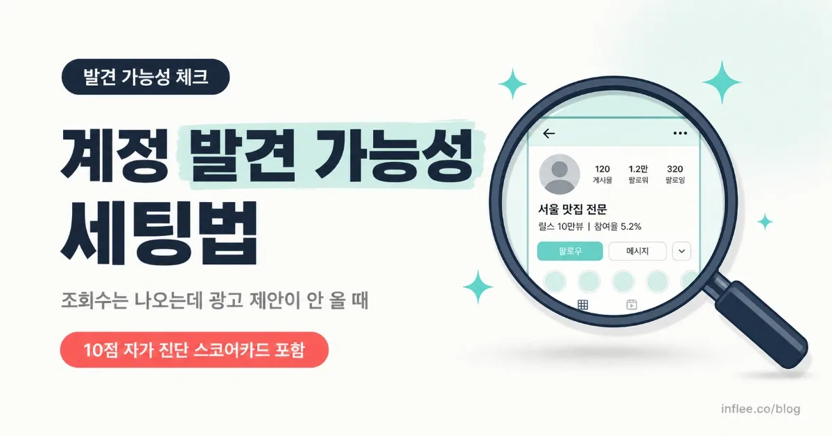 릴스 조회수는 나오는데 광고 제안이 안 올 때 — 계정 '발견 가능성'을 높이는 프로필·캡션·해시태그 세팅법