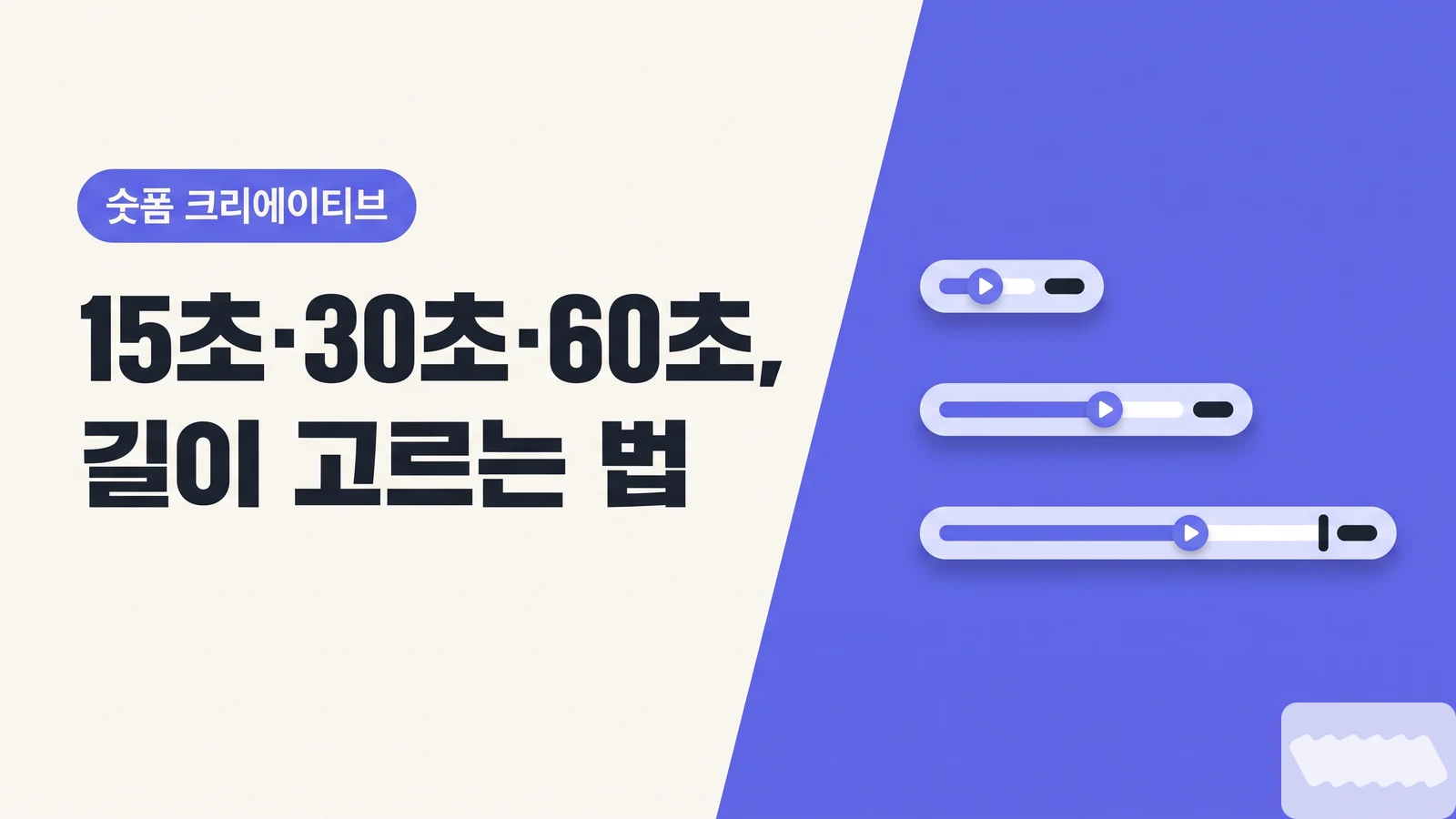 60초로 만들면 다 볼 줄 알았죠 — 15초·30초·60초, 목표별로 길이를 고르는 법